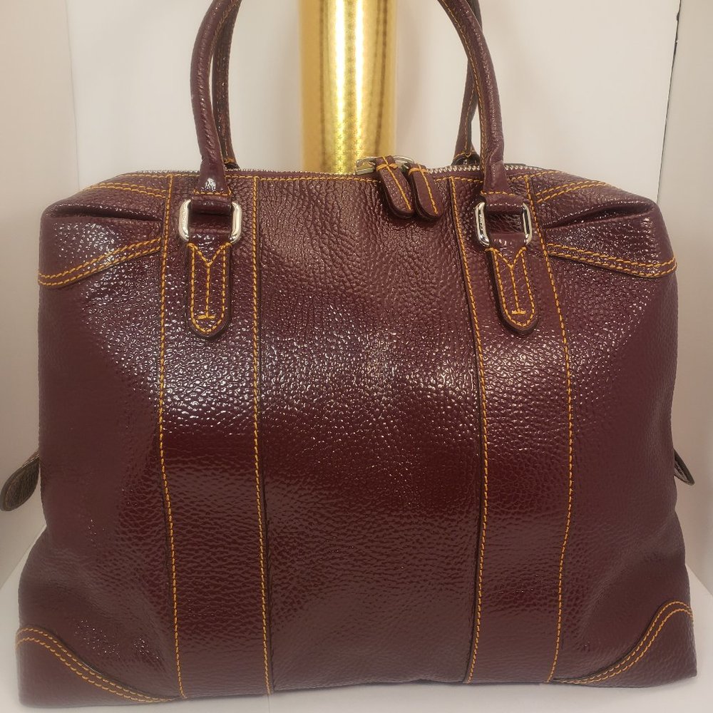 VHTF Fendi Burgundy Patent Leather Hand Bag Purse